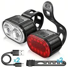 Radfahren Fahrrad Vorder- und Rückleuchten Set Fahrrad USB aufladbar Scheinwerfer Licht MTB wasserdichter Rücklicht LED Laterne Fahrrad Zubehör