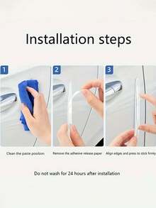 2/4件装隐形车门防撞条汽车门边防撞划痕用品神器后视镜保护车贴条 - 彩色 - 查看 7