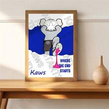 1 PC KAWS Wall Decor Painting - Wall Art Painting Home Decor Gift, Poster Wall Art Home Decor - Room Decor Canvas Painting Living Room, Dining Room, Kitchen, Great For Room Decoration Gift For Friends Frameless - Royal Blue - View 3