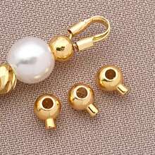 10/20/30 件压接珠 18K 镀金圆柱隔珠塞珠金属珠塞压接饰物适用于手链项链末端配件 2 种款式孔 0.8 毫米