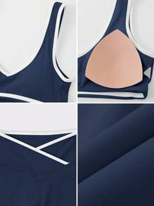 NcmRyu Women Seamless Padded Bra Cami & Shorts Sports Set, Shaping & Support, Suitable For Spring & Summer