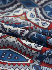 Men's Elastic Allover Print Boxer Briefs, Comfortable Holiday Wear - Dusty Blue - View 5