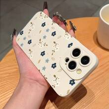 1 pieza Funda de teléfono con patrón floral de margaritas y lente esmerilada blanca, diseño de flores personalizado compatible con iPhone 16 Pro Max, 15/14 Plus, 13, 12, 11 resistente al agua, a los golpes y a los arañazos