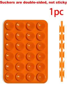 1 pieza/2 piezas Soporte para teléfono con ventosa de silicona doble cara, forma cuadrada, 14 opciones de color, soporte móvil, portátil y móvil