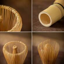 3PCS Matcha Set Bamboo Whisk Tea Spoon Ceramic Fittings Matcha Whisk (Chasen) Tea Spoon And Scoop (Chashaku) Tea-Making Tools Back To School - A - View 7