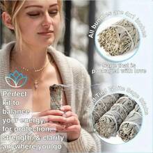 2pcs White Sage Aromatherapy Sticks For Yoga, Meditation, Purification, Household Cleaning - Rattan, Featherless