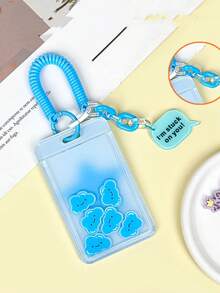 1pc Cute Rocking Shaker Transparent Card Holder, Various Creative Styles Student ID Badge Card Protector Case With Funny Latch - Multicolor - View 8