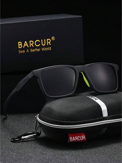  BARCUR PC Polarized Sunglasses For Men New Outdoor UV Protection Anti-Glare Sunglasses Ultra-Lightweight Anti-Drop Sports Mirror Street Photography For Summer Beach Vacation,Outdoor,Travel