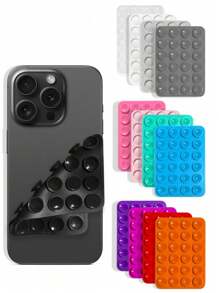 1 pieza/2 piezas Soporte para teléfono con ventosa de silicona doble cara, forma cuadrada, 14 opciones de color, soporte móvil, portátil y móvil