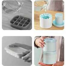 1pc Round Ice Cube Tray, Silicone Mold Holds 60 Ice Cubes, Easy Release Mold For Kitchen Use