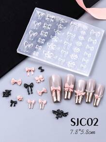 1 pieza Molde de silicona con figura de lazo, símbolos numéricos árabes, símbolos musicales para decoración de uñas. Molde con relieve con forma de copos de nieve, globos para estampado de gel, plantillas para manicura, accesorios y herramientas, ideal para decoración de teléfonos, tazas, cuadernos, gran regalo para niñas y mujeres