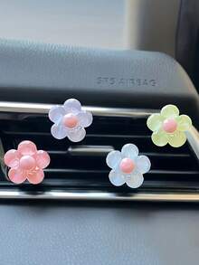 4 miếng trang trí cửa gió điều hòa ô tô bằng hoa trong suốt nhiều màu sắc trang trí cửa gió điều hòa ô tô - Một cỡ - Xem 3