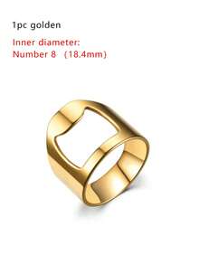 1/6pcs Stainless Steel Bottle Opener Ring, Titanium Steel Finger Ring Bottle Opener, Cool Bar Kitchen Accessories, Stainless Steel Ring Jewelry - Multicolor - View 13