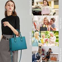 CHICAROUSAL Crossbody Purses And Handbags Women PU Leather Tote Top Handle Satchel Shoulder Bags - Blue Green - 查看 8