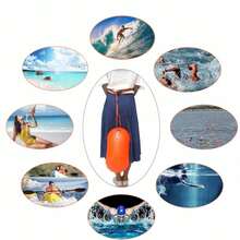 1pc Swimming Buoys, Suitable For Open Water Swimmers, Triathletes, Kayakers, Snorkelers, Swimming Buoys And Waterproof Bags, For Safer Swimming Training - Multicolor - View 4