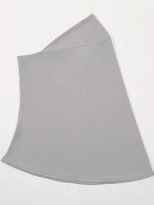 1pc Women's Fashionable Solid Color Headscarf, Elegant & Comfortable Hijab, Convenient Crystal Linen Head Wrap For Daily Outdoor Sun Protection - Crystal Linen Convenient Headband - View 4