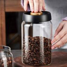 Contenitori per la conservazione, contenitori in vetro a tenuta d'aria con coperchio ermetico per la conservazione a prova di umidità di chicchi di caffè, polvere di caffè, tè sfuso, noci e cereali, organizer e conservazione da cucina, utensili da cucina