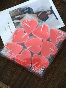 EXCLUSIVO: Caja del amor eterno de mamá - 9 velas con aroma en forma de corazón, frascos de vidrio reutilizables, regalo perfecto para hija/madre para cumpleaños y Día de la Madre - Rojo - Ver 8