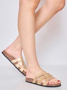 Flat Summer Mules – Classic Style And Guaranteed Comfort - Gold - View 2