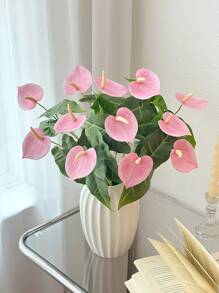 1pc/2Pcs/3pcs Artificial Flowers Anthurium Calla Lotus Decoration Room Living Room Porch Table Decoration Flowers Highly Attractive Level Interior Decoration Fake Flowers Silk Cloth Flowers Party Decoration Fake Flowers,Fake Plants