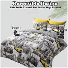 VELVETIO New York Patchi Printed Duvet Cover Set & Matching Pillowcase Reversible Bedding Set Single Double King And Super King Sizes - Multicolor - View 8