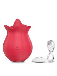 Vibrador de rosa para mujer, mini estimulador vibrador con lengüeta lamiendo con 10 vibraciones placenteras para el clítoris y estimulación de los pezones, juguetes y juegos sexuales para adultos para mujeres y parejas