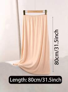 3 pièces/2 pièces/1 pièce Jupe mi-longue en tissu souple de longueur étendue 90 cm/80 cm/72 cm/60 cm de couleur unie. Coupe près du corps pour empêcher la transparence. Doublure haute élasticité à la taille. Convient pour le port quotidien et peut être associée à des robes de soirée pour des événements estivaux, scolaires.