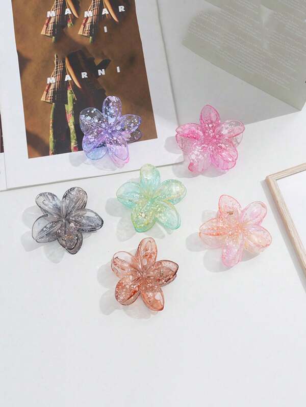 1pc/6pcs Frangipani Flower Hair Clips, Suitable For Women's Daily Life, Casual, Party, Commuting, Vacation - Hairstyle Design, Hair Accessories, Best Choice For Gifts On Birthdays, Anniversaries And All Festivals