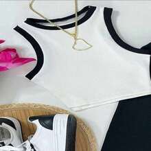 Black Bicolor Ribana Cropped Top Is The Perfect Choice For Those Who Want A Modern, Comfortable And Attitude-Filled Look. - trắng - Xem 3