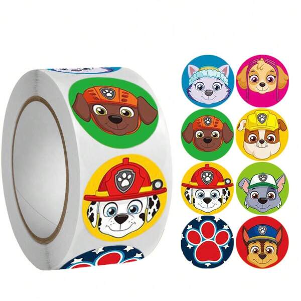 Paw Patrol 500 Piezas de Pegatinas Interesantes, Pegatinas Lindas de Dibujos Animados, Suministros para Recompensas de Maestros, Pegatinas Decorativas de Sellado