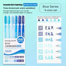 6 Colors Languo Feutre Acrylique Paint Markers Pens Stationery Acrylic Gel Pen 1.0mm For Rock Ceramic Glass Wood Drawing Writing Art School Supplies