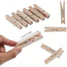 5/10/20/50/100pcs Wooden Clothesline Needle, Natural Wood, 2.83 Inches, Rust Resistant Clothesline Needle For Hanging Clothes, Drying Socks - Multicolor - View 3