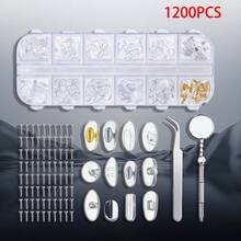 1套眼镜鼻托旋入式眼镜鼻托软硅胶鼻托替换维修工具套装带螺丝小螺丝刀眼镜布太阳镜 - 多款 - 查看 12