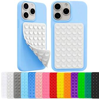 硅胶吸盘手机壳双面支架，硅胶 Octo Cup Buddy 粘性手机握把支架，免提手机配件强力握把支架，适合自拍和视频