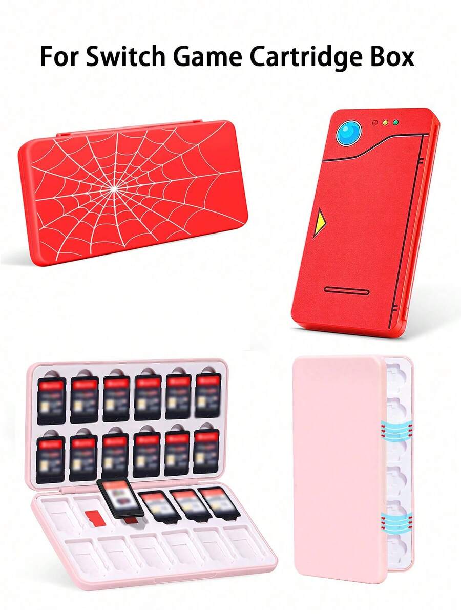 24 卡槽游戏卡带盒，游戏配件兼容新款 Switch 2 (2025) / Switch NS / Switch OLED / Switch Lite 游戏机，可容纳游戏卡和 Micro SD 卡 - 彩色 - 查看 1