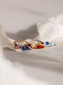 Marquise-Exclusive Birthstone Eternal Vow Ring: Supports Personalized Birthstone Customization, A Light Luxury Jewelry For Proposing To Lovers, Showing Gratitude To Parents, Or Celebrating Friendship With Best Friends. Perfect As A Valentine's Day Heartbeat Gift, Christmas Surprise Box, Or Mother's/Father's Day Treasured Present-Embodies Brilliant Love With Its Unique Marquise-Cut Gemstone.