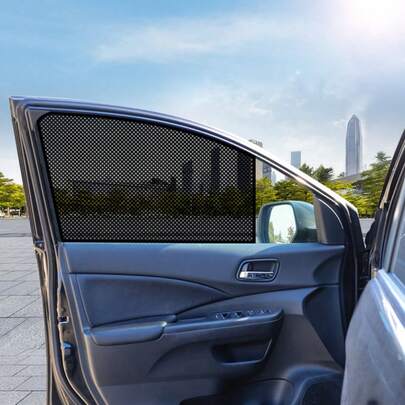 4pcs Magnetic Car Sun Shades - Nylon Mesh Window Sunshades, Side Window Shades, UV Protection Privacy Curtain, Perfect Choice For Car Sun Shading