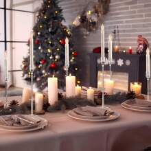 3/6/18/24pcs Acrylic Candle Holders Centerpieces, Wedding Decor, Restaurant, Halloween, Christmas Candlestick Set