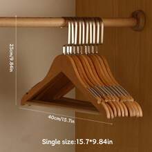 1pc Customized Laser-Engraved Solid Wood Clothes Hanger, Non-Slip, Seamless, Wooden Garment Hanger For Home, Hotel, Clothing Store, Professional Organizer Use