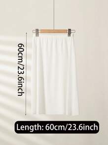 3 pièces/2 pièces/1 pièce Jupe mi-longue en tissu souple de longueur étendue 90 cm/80 cm/72 cm/60 cm de couleur unie. Coupe près du corps pour empêcher la transparence. Doublure haute élasticité à la taille. Convient pour le port quotidien et peut être associée à des robes de soirée pour des événements estivaux, scolaires.