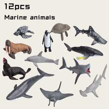 Whale Shark Narwhal Orca Sperm Whale Children's Mini Static Simulation Marine Life Whale Model Collection Artwork - Multicolor - View 8