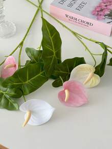 1pc/2Pcs/3pcs Artificial Flowers Anthurium Calla Lotus Decoration Room Living Room Porch Table Decoration Flowers Highly Attractive Level Interior Decoration Fake Flowers Silk Cloth Flowers Party Decoration Fake Flowers,Fake Plants