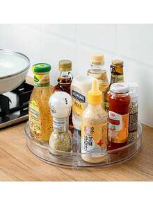1 件旋转厨房调料架，台面调料收纳架