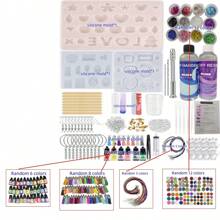 Epoxy Resin Mold Jewelry Making Kit, Including Alphabet Silicone Molds, Earring & Pendant Silicone Molds, Casting Tools, Resin Dripping Molds, Decorative Silicone Molds For Stars, Hearts, LOVE, Snowflakes, Circles, Suitable For Chocolate, Jelly, Cookies. Also Includes Random Color Glitter, Resin Colorant, 200ml AB Resin Glue Set (Pre-Mixed, Quick Curing, High Clarity, Durable, Low Odor), For DIY Jewelry, Keychains, Ornaments