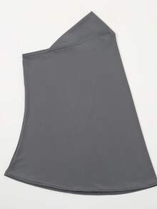 1pc Women's Fashionable Solid Color Headscarf, Elegant & Comfortable Hijab, Convenient Crystal Linen Head Wrap For Daily Outdoor Sun Protection - Crystal Linen Convenient Headband - View 2