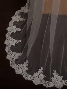 1 Pc European & American Style Handmade Lace Trim, Elegant Trailing Bridal Wedding Dress Accessories Shawl Cape Fall Clothes For Women - White - View 4