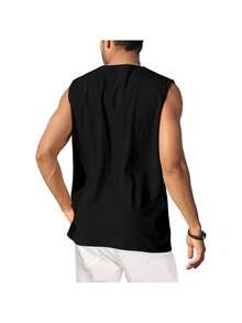 Men Tank Tops - Black - View 3
