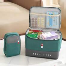 1pc Empty First Aid Bags Travel Medical Supplies Cosmetic Organizer Insulated Medicine Bag Convenient Safety Kit Suit For Family Outdoors Hiking Camping Car Office Workplace