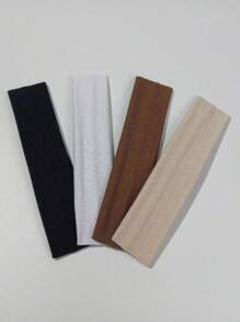 4 peças Faixas de Cabeça em Cor Sólida Adequado para Exercícios Diários Casuais