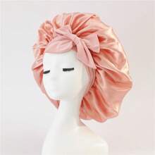 1 Piece Adjustable Satin Nightcap Strap - Soft And Comfortable Hair Cap For Men And Women, Elastic Strap Design, Comfortable Feel, Polyester Material, Perfect For Night Or Styling Back To SchoolHair Bonnet